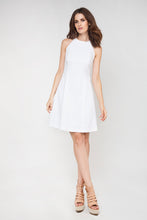 Load image into Gallery viewer, Women&#39;s Classic White Cotton-Blend Gabardine A-Line Dress with Stretch