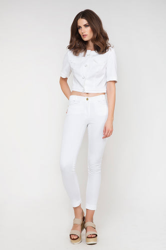 White Cropped Jacket