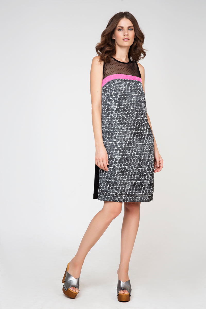 Sleeveless A-Line Print Dress