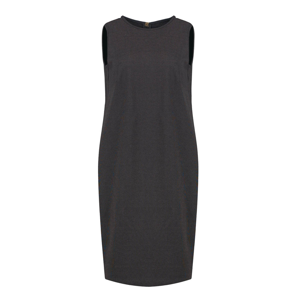 Dark Grey Punto di Roma Sleeveless Sack Dress