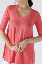 Load image into Gallery viewer, V Neck Top with Crepe Detail