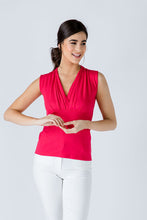 Load image into Gallery viewer, V Neck Sleeveless Red Top