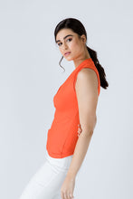 Load image into Gallery viewer, V Neck Sleeveless Orange Top
