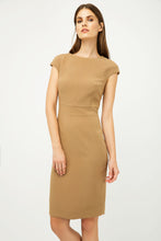 Load image into Gallery viewer, Solid Colour Dress with Cap Sleeves Camel Color.