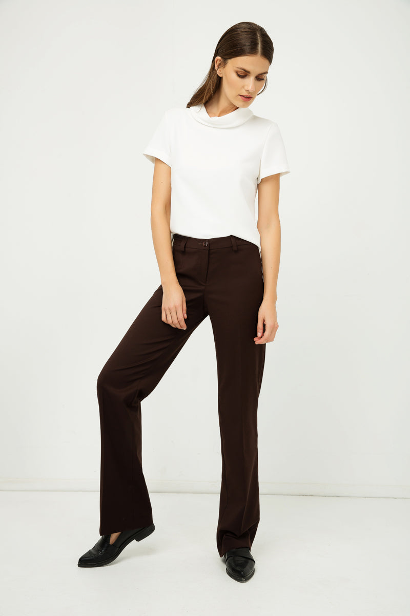 Classic Straight Trousers Brown
