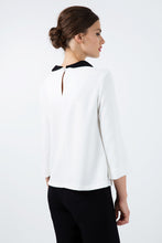 Load image into Gallery viewer, Cream Top with Βlack Peter Pan Collar