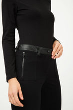 Load image into Gallery viewer, Mid Rise Pleather Detail Jeggings Black