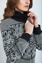Load image into Gallery viewer, Black and White Knit Zip Jacket