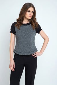 Short Sleeve Top with Rounded Hem