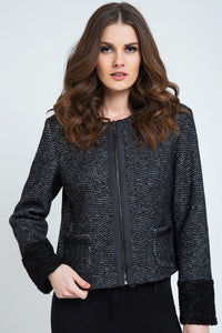 Zip Jacket with Cuff and Hem Detail