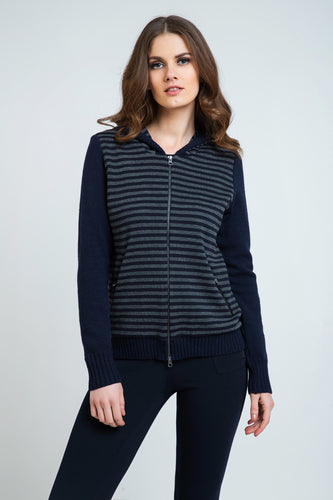 Hooded Striped Zip Jacket