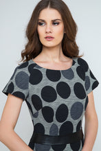Load image into Gallery viewer, Straight Polka Dot Dress with Pleather Waistband