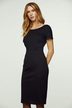 Load image into Gallery viewer, Fitted Black Cap Sleeve Dress Punto