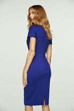Load image into Gallery viewer, Fitted Electric Blue Cap Sleeve Dress Punto
