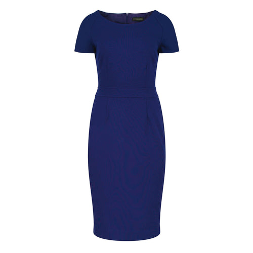 Fitted Electric Blue Cap Sleeve Dress Punto