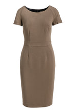 Load image into Gallery viewer, Fitted Taupe Cap Sleeve Dress Conquista Fashion