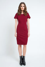 Load image into Gallery viewer, Burgundy Fitted Cap Sleeve Dress