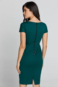 Fitted Emerald Cap Sleeve Dress Conquista Fashion