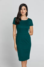 Load image into Gallery viewer, Fitted Emerald Cap Sleeve Dress Conquista Fashion