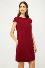 Load image into Gallery viewer, Burgundy Sack Dress with Cap Sleeves