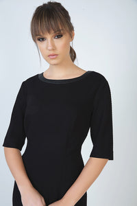 Elbow Sleeve Straight Fitted Dress