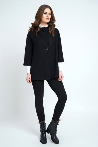 Black Poncho Style Coat