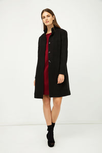 Black Coat with Button Detail