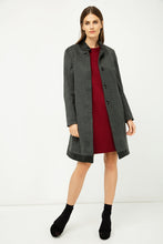 Load image into Gallery viewer, Dark Grey Coat with Pleather Detail