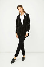 Load image into Gallery viewer, Velvet Cardigan with Ties in Black