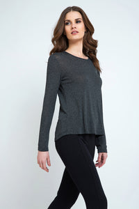 Dark Grey Fine Knit Top