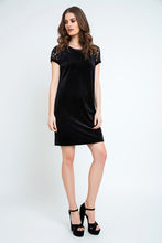 Load image into Gallery viewer, Velvet and Lace Black Dress