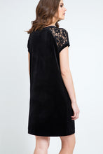Load image into Gallery viewer, Velvet and Lace Black Dress