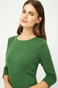 Green Fitted Knit Dress