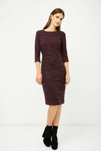 Load image into Gallery viewer, Woollen Aubergine Winter Fitted Dress