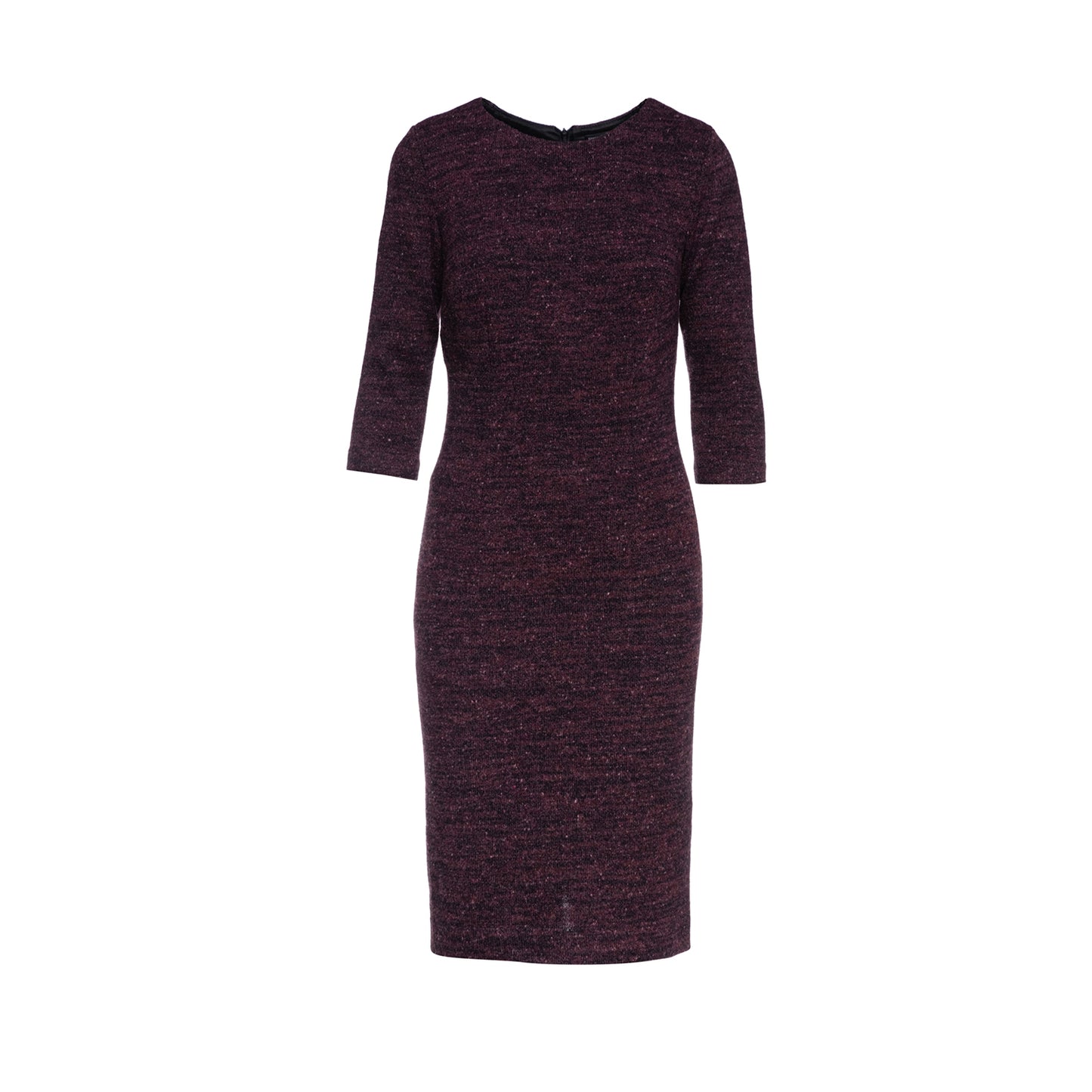 Woollen Aubergine Winter Fitted Dress