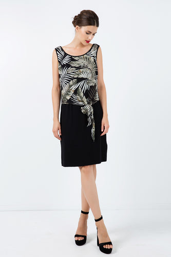Print Layer Dress with Tie Detail