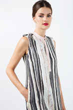 Load image into Gallery viewer, Striped Straight Dress with Button Detail