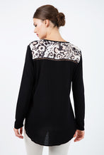 Load image into Gallery viewer, Long Sleeve Print Top with Trim Detail