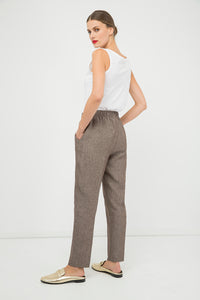 Long Linen Pants with Tie Detail