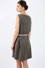 Load image into Gallery viewer, Khaki Colour Straight Dress with Belt