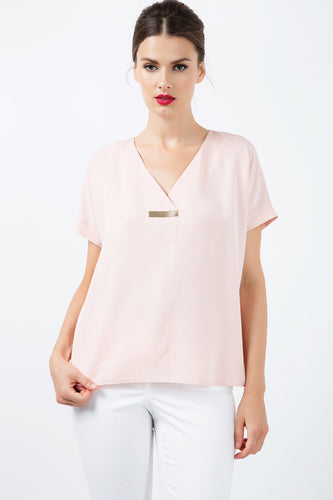 Short Sleeve top with V Neck Detail