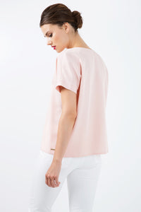 Short Sleeve top with V Neck Detail