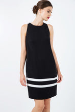 Load image into Gallery viewer, Black Sleeveless Dress with White Stripe Detail