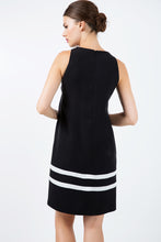 Load image into Gallery viewer, Black Sleeveless Dress with White Stripe Detail