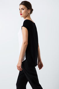 Sleeveless Top with Black Foil Print