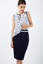 Load image into Gallery viewer, Fitted Pencil Skirt with Contrast White Stripe