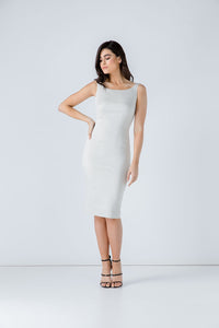 Fitted Sleeveless Dress with Two-Way Zip