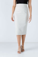 Load image into Gallery viewer, Sophisticated Ivory Gabardine Pencil Skirt with Cotton Blend