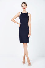 Load image into Gallery viewer, Navy Blue Sleeveless dress with Contrast Detail