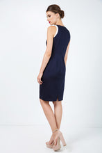 Load image into Gallery viewer, Navy Blue Sleeveless dress with Contrast Detail